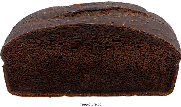 [Transparent Background PNG]Freshly Baked Brown Bread Slice Isolated on White Background