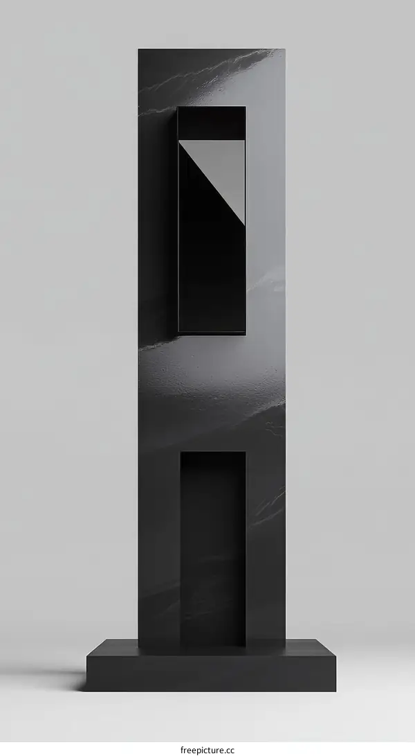 Modern Minimalist Black Marble Structure
