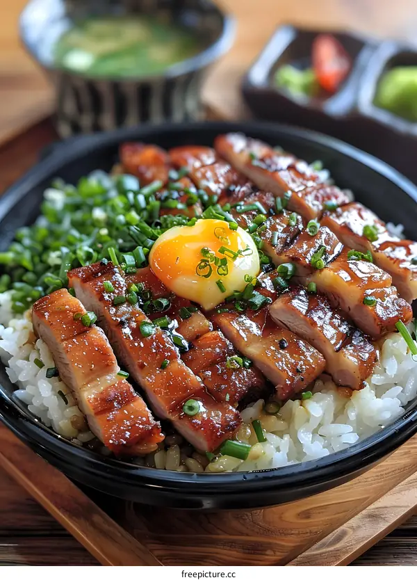 Grilled Chicken with Rice and Egg