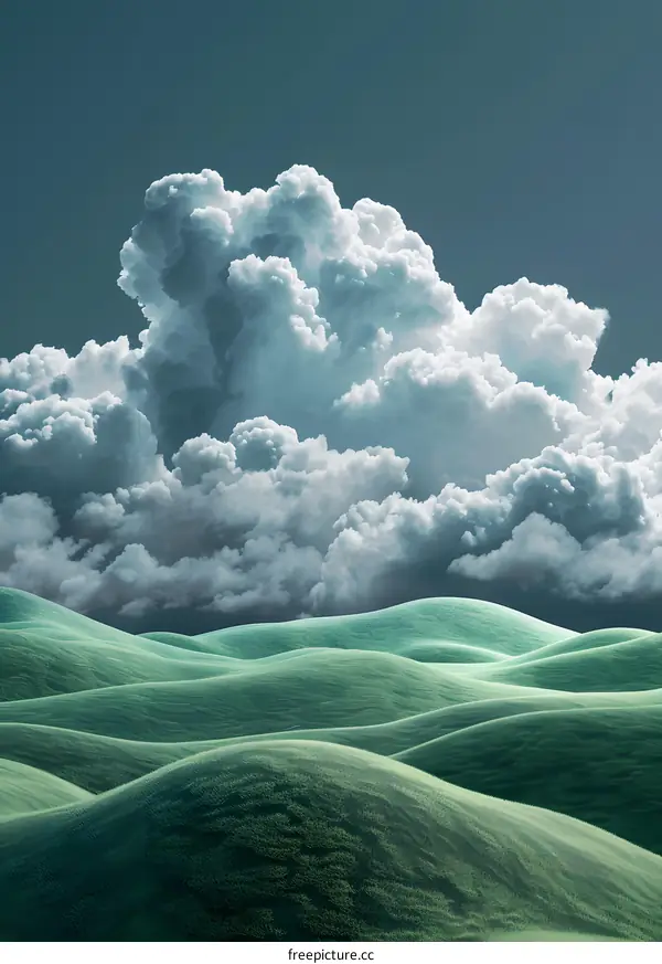 Green hills and clouds