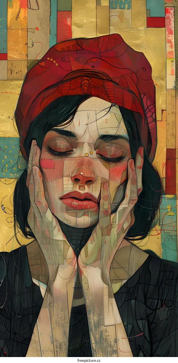 A portrait of a woman wearing a red beret