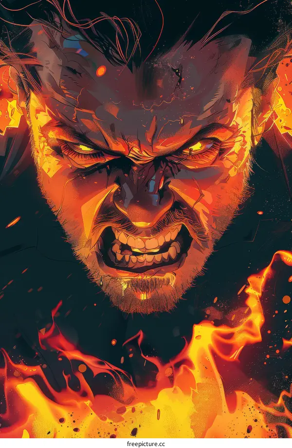 portrait of a man with a beard and a scar on his face