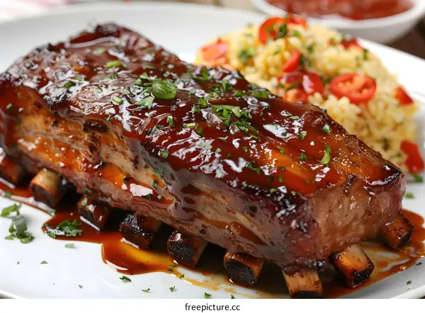 Delicious BBQ Ribs with Side Dish
