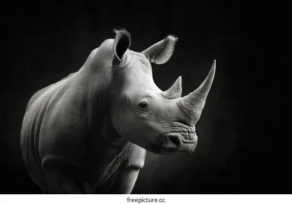 Majestic White Rhinoceros Portrait