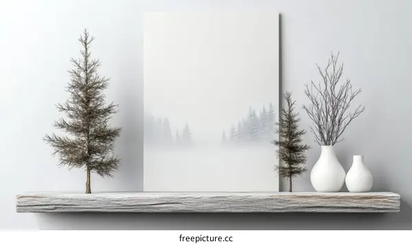 Winter Forest Display on Shelf Decor