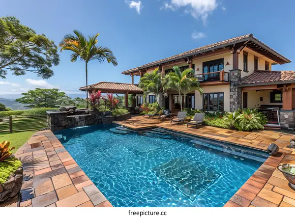 Luxury House with Swimming Pool and Mountain View