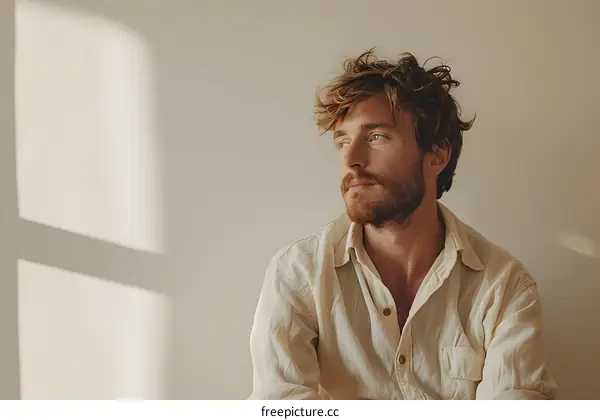 Portrait of a Bearded Man with Window Light