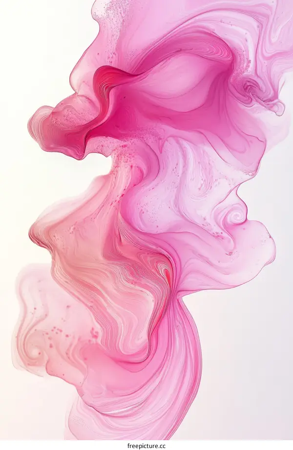 Abstract Flowing Pink Paint Splatter Art