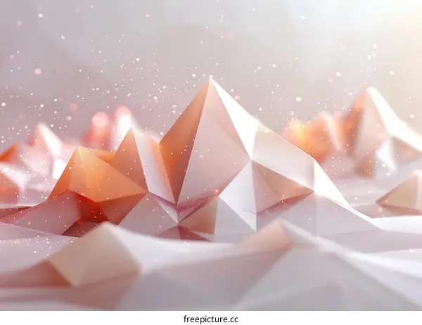 Pink and white geometric shapes with a glowing effect