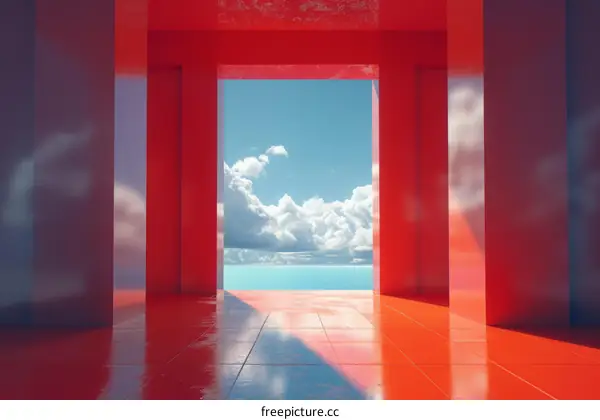 Minimal Portal Overlooking Calm Ocean