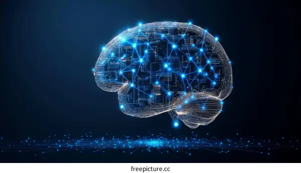 Abstract Digital Brain Illustration