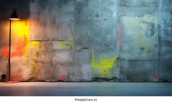 Industrial Loft Concrete Wall with Spot Light