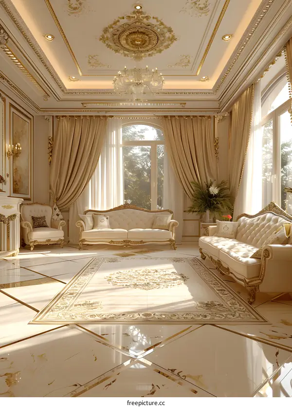 European style living room interior design