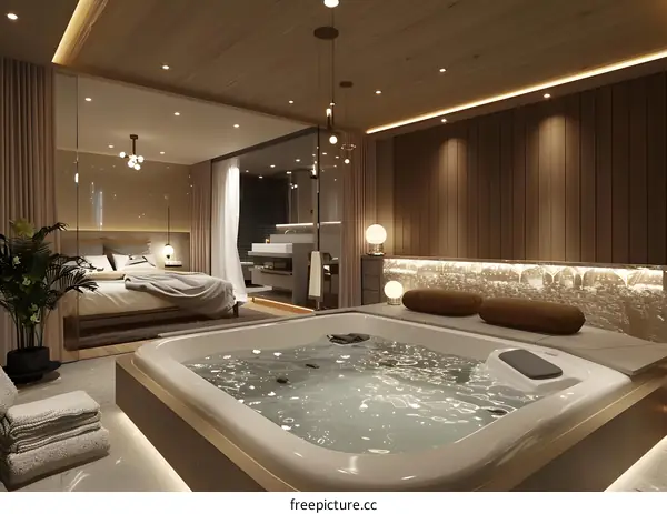 The interior design of a luxury hotel