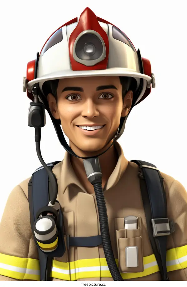 firefighter in protective gear