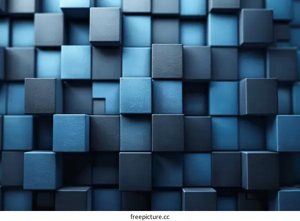 Blue abstract geometric cubes background