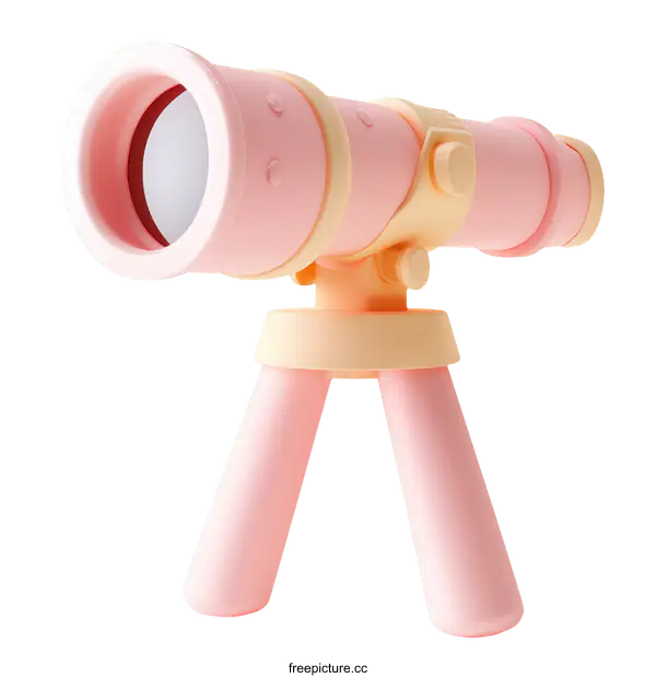 [Transparent Background PNG]Pink Telescope Toy for Kids