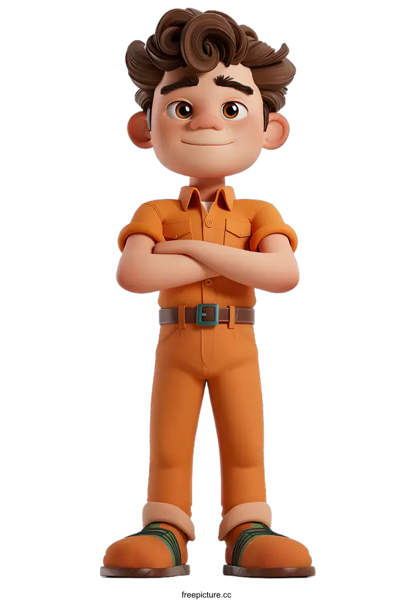 [Transparent Background PNG]A 3D rendering of an animated character