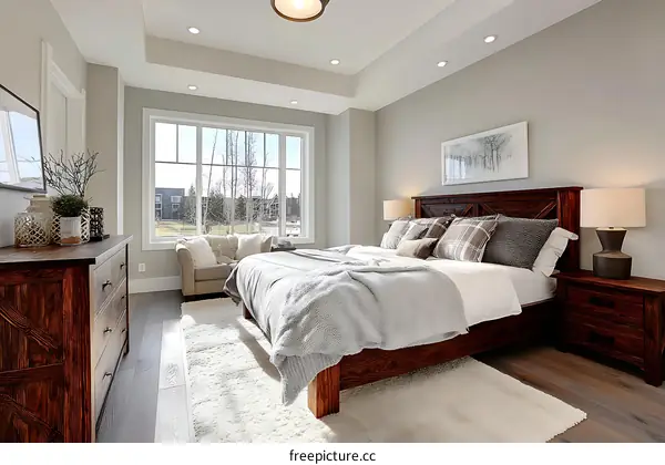 Modern Master Bedroom with Large Window