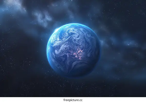 Earth from space showing city lights