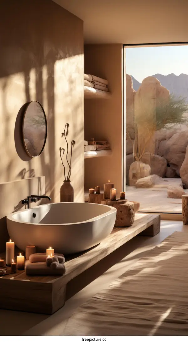 Bathroom with a Desert View