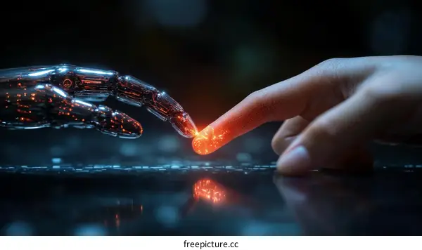 Human and Robot Hands Touching