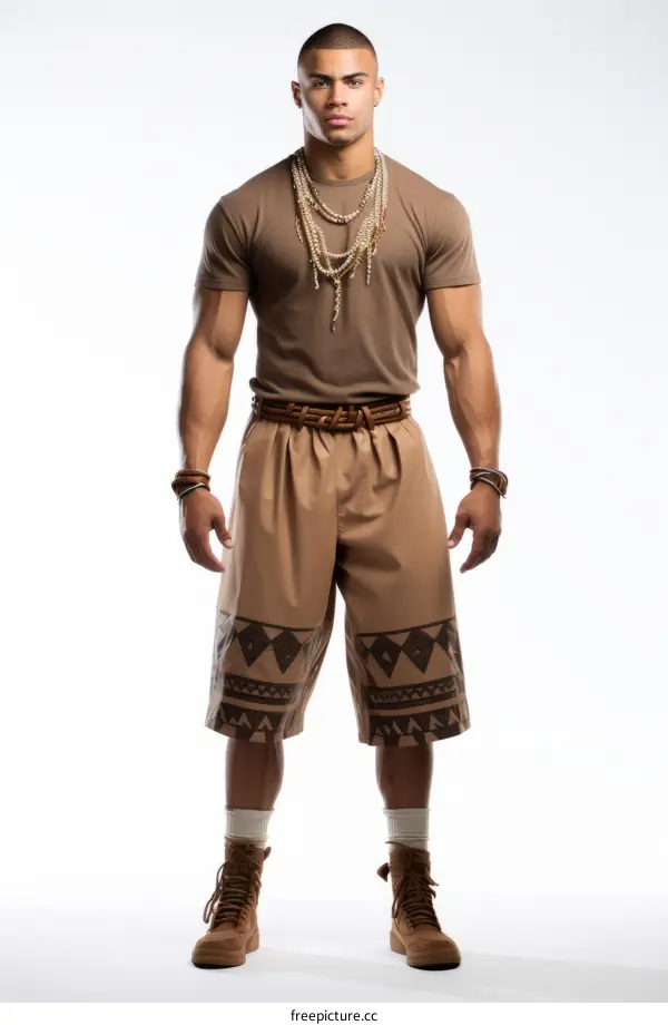 Fashion model with ethnic clothing