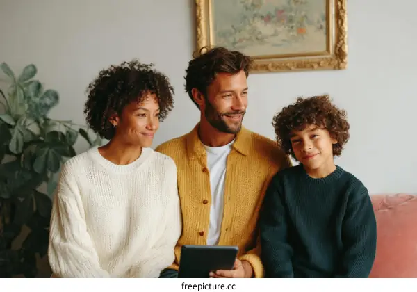 Happy Family Relaxing at Home