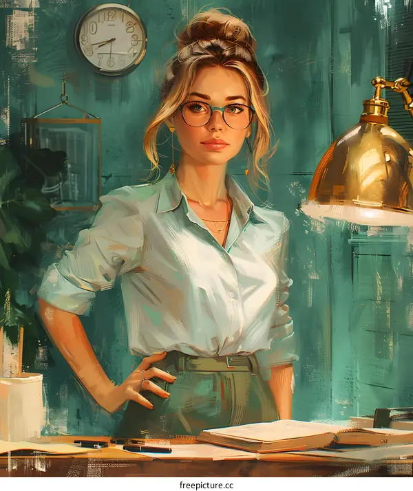 Portrait of a Young Woman in a White Shirt