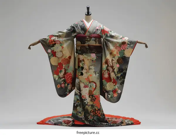 A kimono with a floral pattern