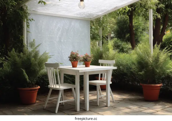 Outdoor Patio Dining Set Under Cover