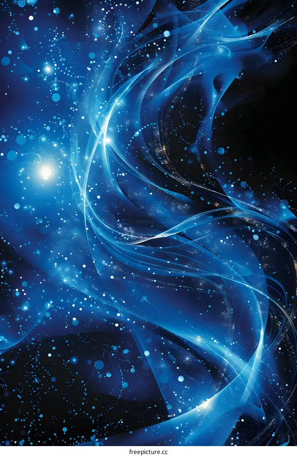 Abstract Blue Light Trails Background