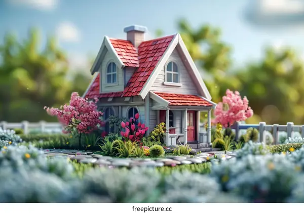 Quaint Cottage Nestled Amidst a Lush Garden