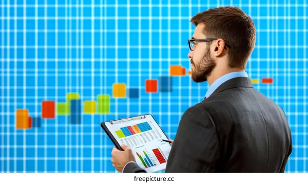 Businessman Analyzing Financial Data