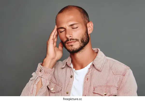 Closeup Portrait of a Man Experiencing Pain