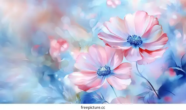 Beautiful Floral Illustration in Pastel Colors