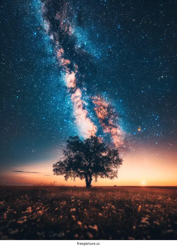 Starry Night Over the Lonely Tree