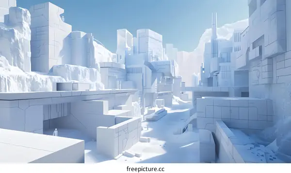 Futuristic Cityscape in White