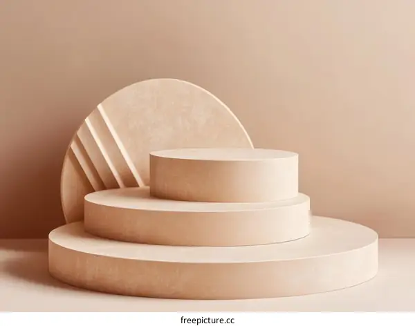 Beige Geometric Display Platform