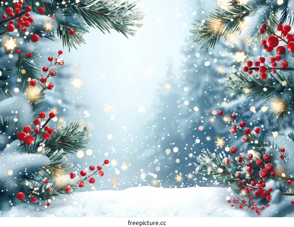 Christmas Snowflakes Festive Red Green Decoration