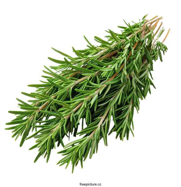 [Transparent Background PNG]Fresh Rosemary Bunch Close-up
