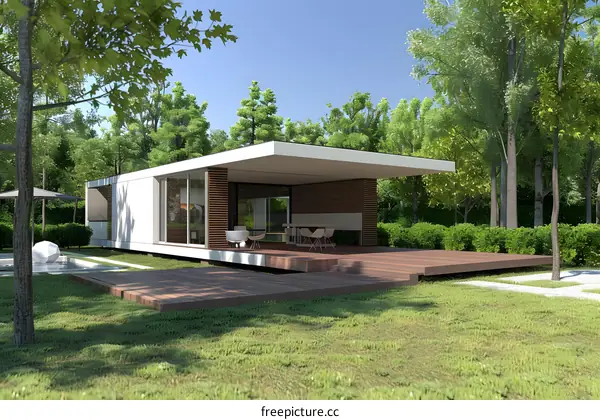 Modern Architecture House with Deck and Patio Design