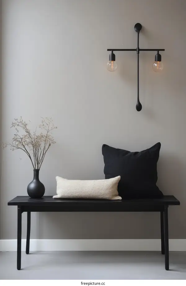 Modern Minimalist Wall Sconce and Bench