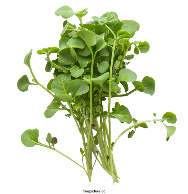 [Transparent Background PNG]Fresh Green Watercress on White Background