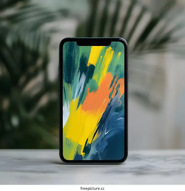 Abstract Brush Stroke Phone Wallpaper Design