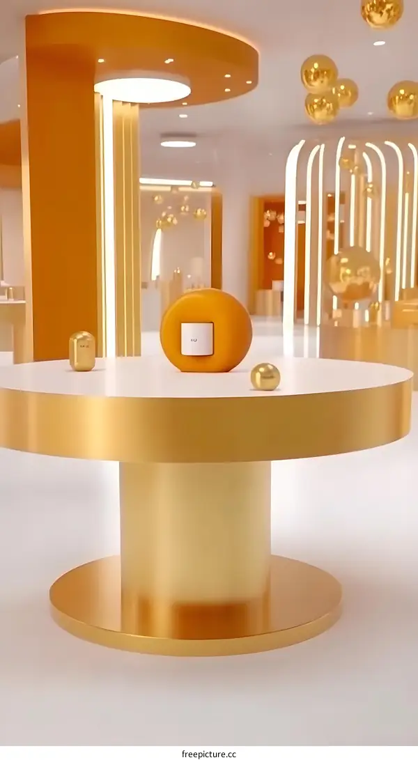 Modern Golden Interior Design with Minimalist Decor