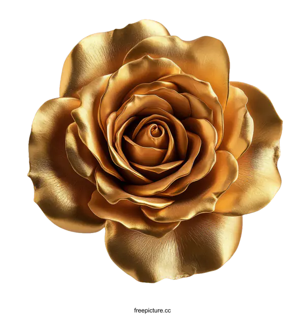 [Transparent Background PNG]Golden Rose Macro Close-up Illustration