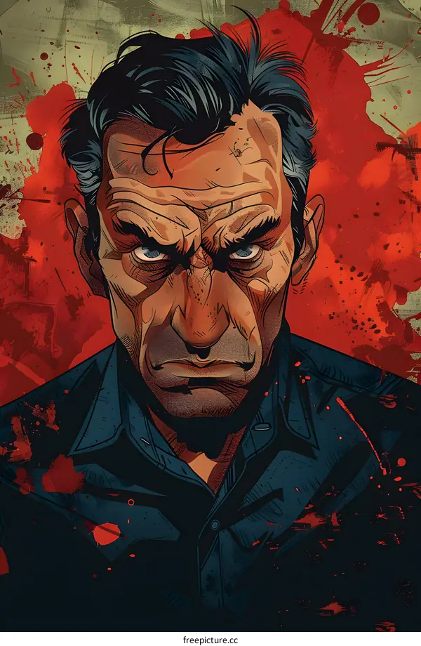 Angry Man Character Illustration Digital Art