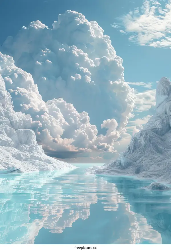 Surreal Floating Islands in Azure Skies