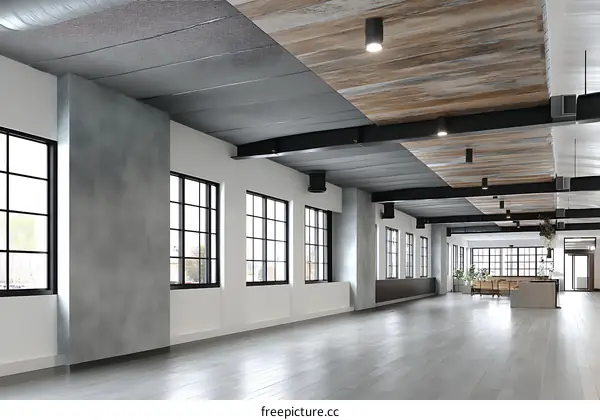 Modern Industrial Open-Plan Office Space